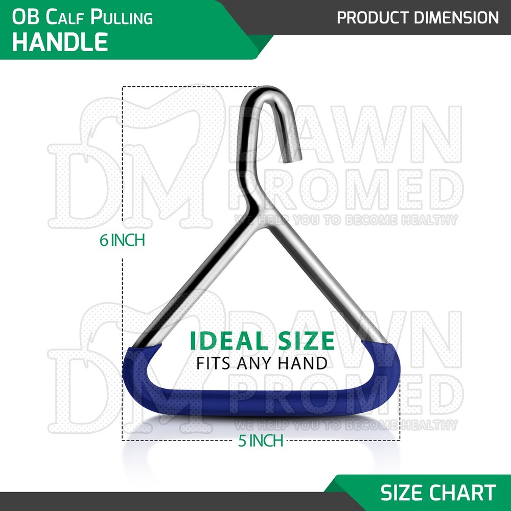 7 Pcs Calf Puller OB Handle & OB Chains Cattle Birthing Delivery Complete Set