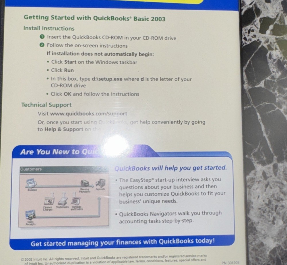 Intuit QuickBooks Basic Edition 2003 - Includes Box, Book, Disc, & Code