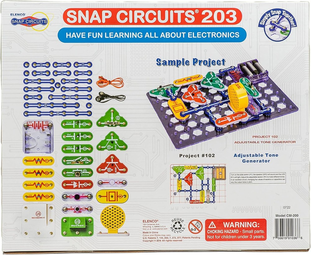 Snap Circuits 203 Electronics Exploration Kit | Over 200 STEM Projects | Full Co