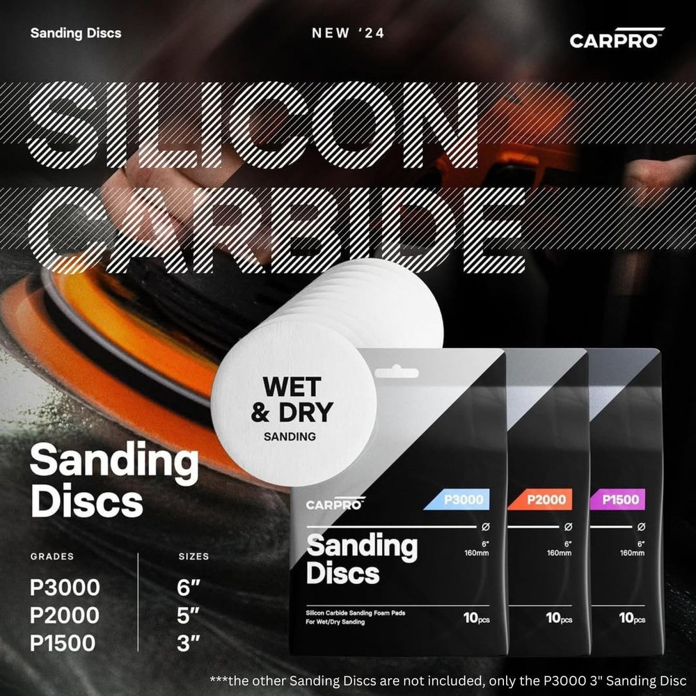 CARPRO Sanding Discs - Silicon Carbide Sanding Foam Pads, Remove Paint Defect...