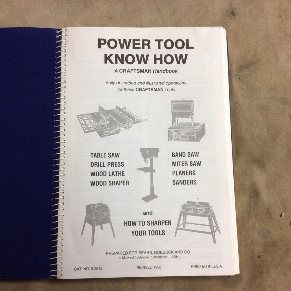 SEARS Craftsman Power Tool Know How Book NEW