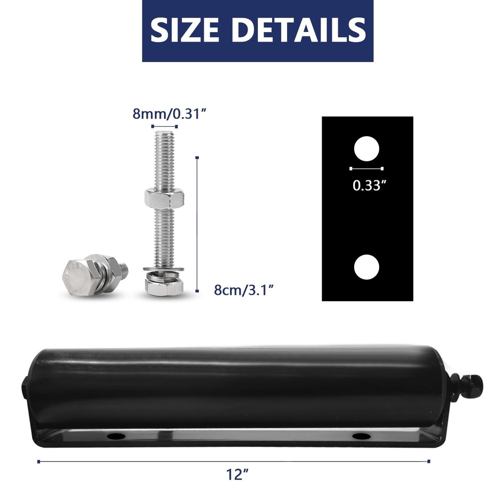 Single Slide Gate Guide Roller with C Post Welded Bracket, Hard Nylon Sliding...