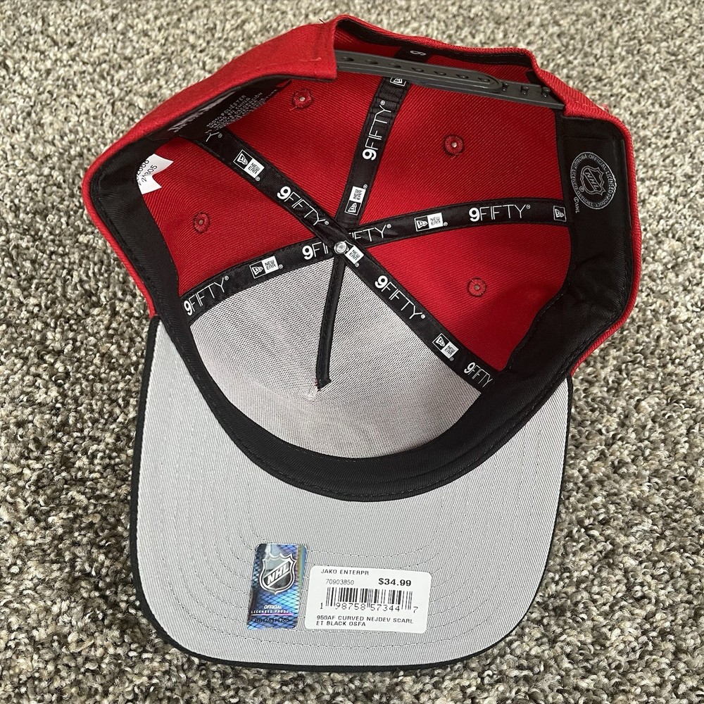 New Jersey Devils New Era 9Fifty A-Frame Adjustable SnapBack Black/Red Cap Hat