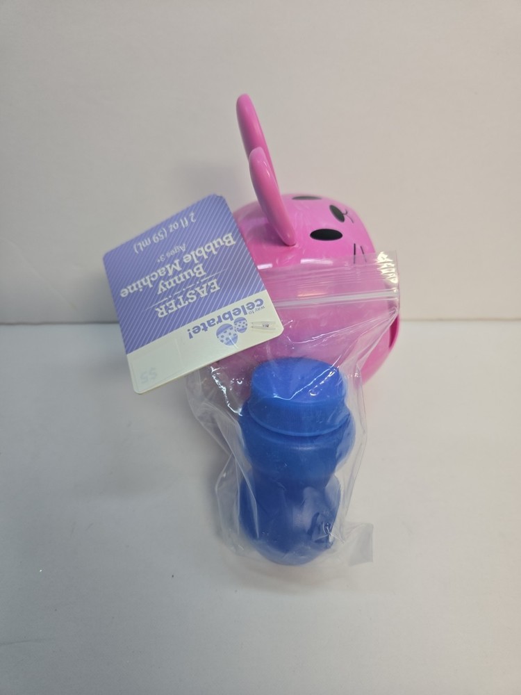 Spring Pink Bunny Bubble Machine, with 2 oz Bubble Solution