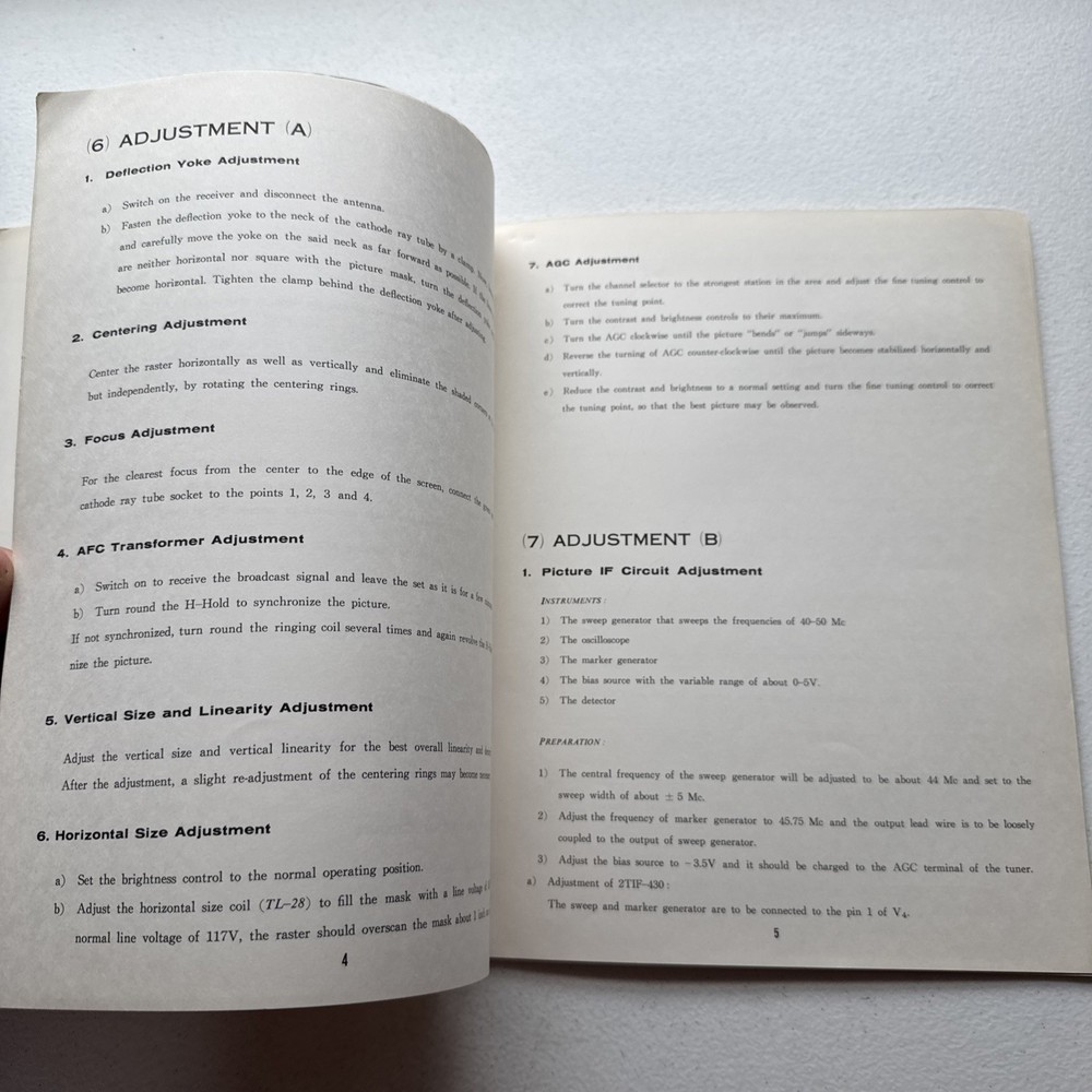 Sharp Television Model 19TS-6(V) Service Manual