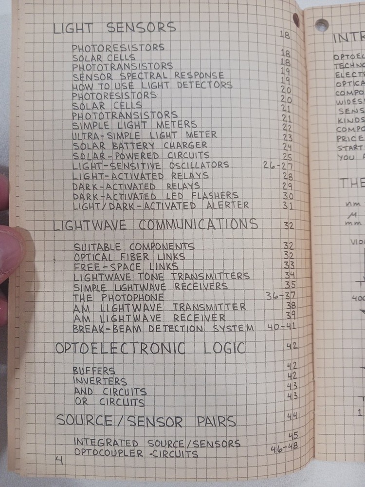 Radio Shack Engineer's Mini-Notebook Optoelectronics Circuits Forrest Mims 1st A
