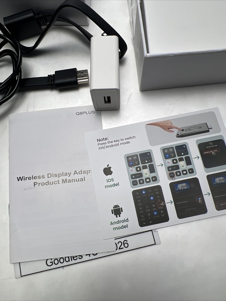 Wireless HDMI Display Dongle Adapter, Portable Transmitter, Streaming Media Read