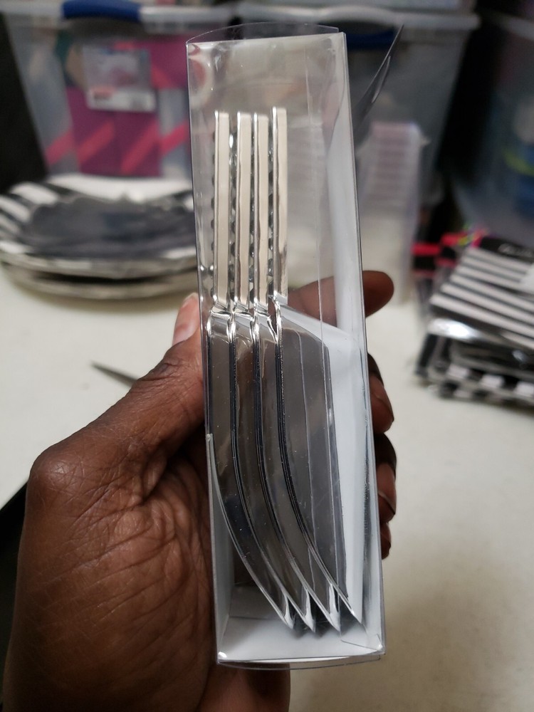 SILVER RHINESTONE BLING HANDLE 5" plastic scoops 4ct PT1