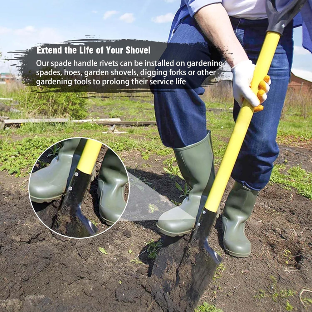 10 PCS Rivets for Spade Handle, Solid Rivet Tool, round Head Aluminum Rivets, Po