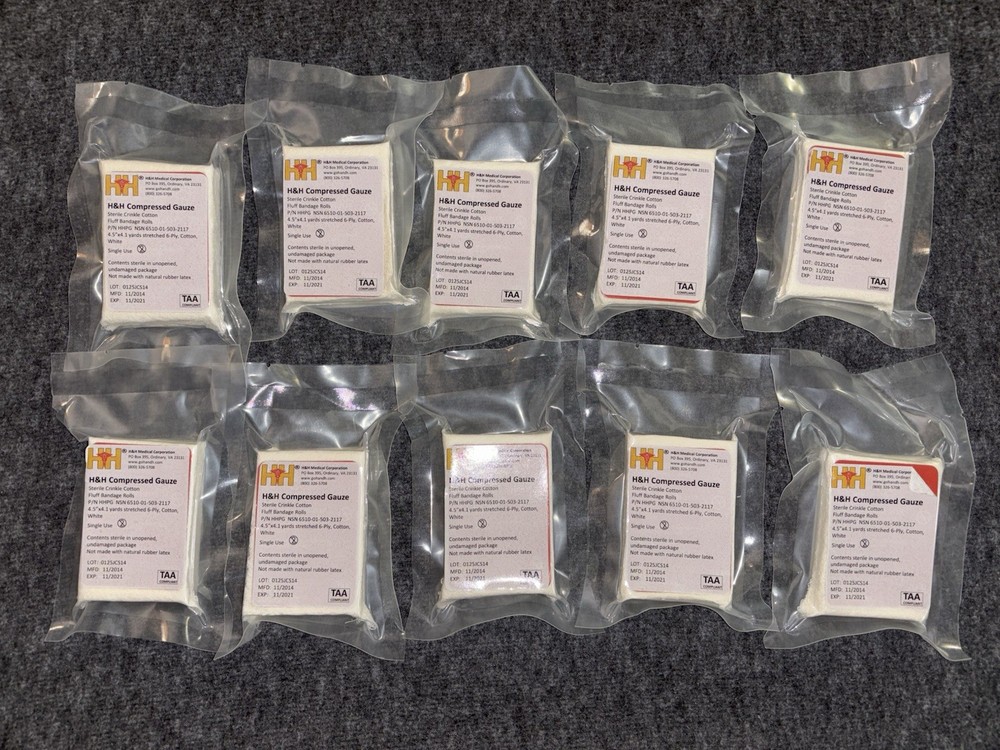 H & H Compressed Gauze Lot (10)