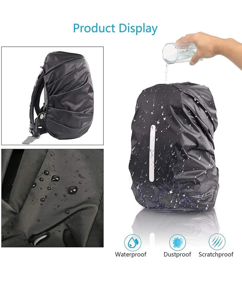 Waterproof Backpack Rain Cover Set with Reflective Strap Reflective Small