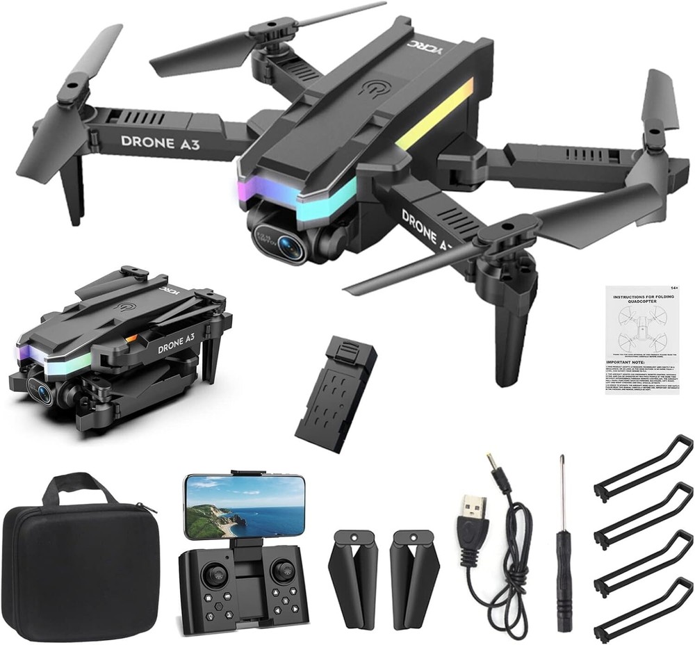 Mini ELF • Folding 4k HD Drone Set w/Case • Camera + Obstacle Avoid • Ships Free