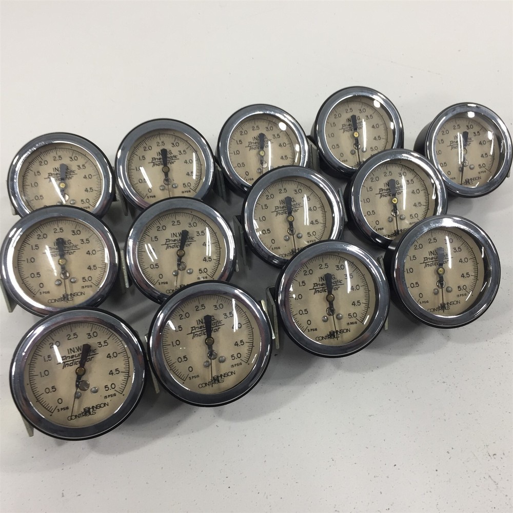 Johnson Controls 0-5" Hg 3-15PSIG Pneumatic Indicator Bottom Mount 2.5"
