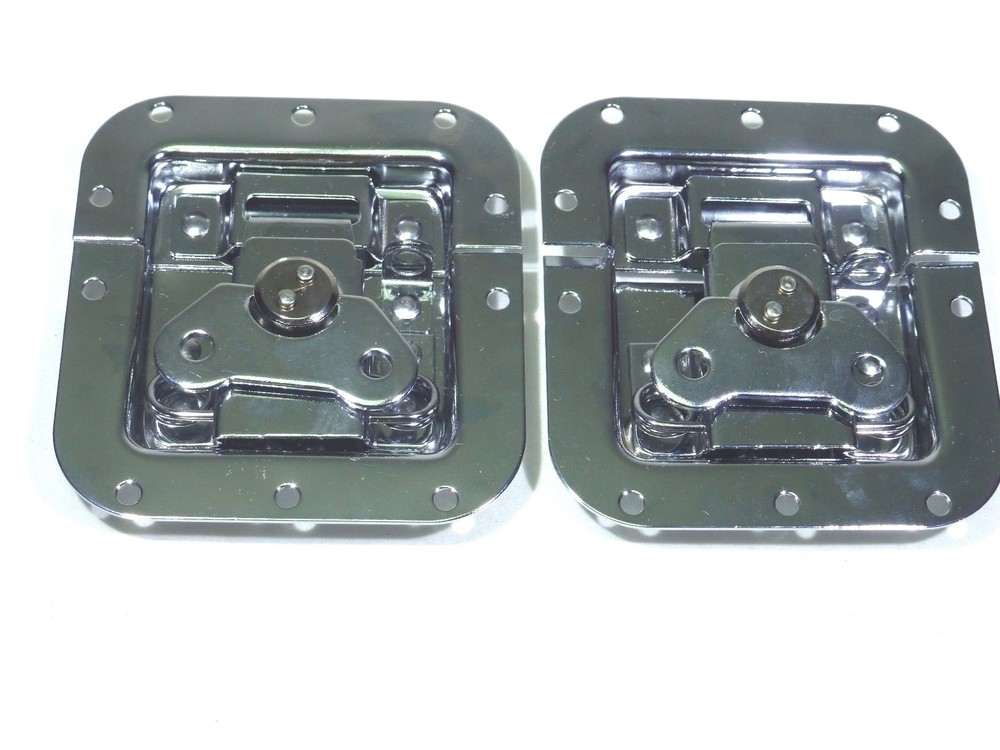 (2) Two Chrome-Plated Medium Butterfly Latches (Split Dish)  For ATA Road Cases