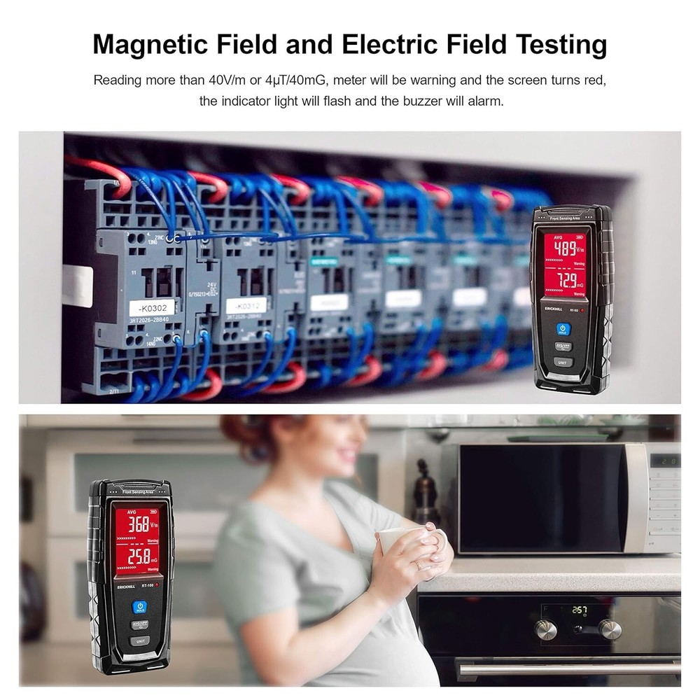 ERICKHILL EMF Meter, Detects Electric and Magnetic Fields, Not RF, Handheld Digi
