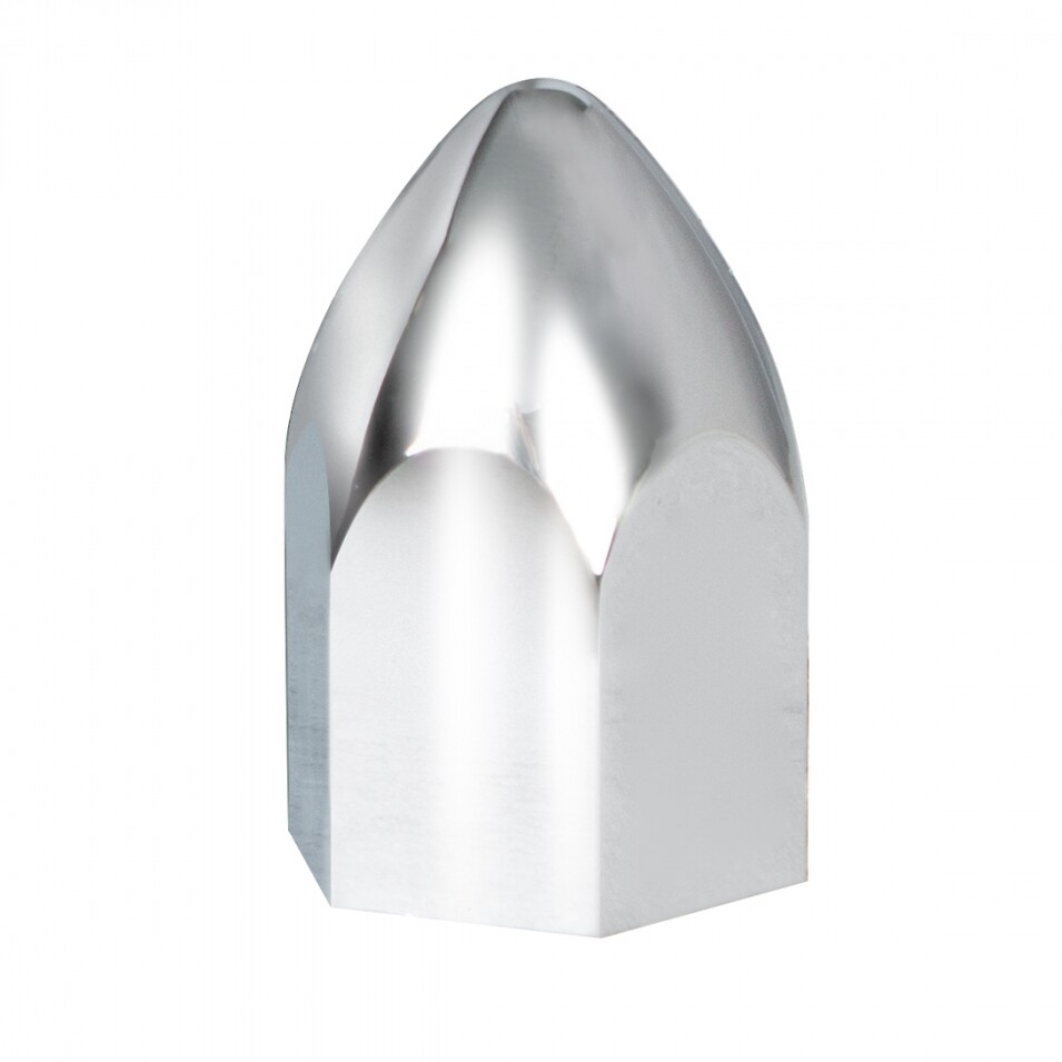 1 1/2" x 2 3/4" Chrome Plastic Bullet Nut Cover - Push-On - 10 Pack