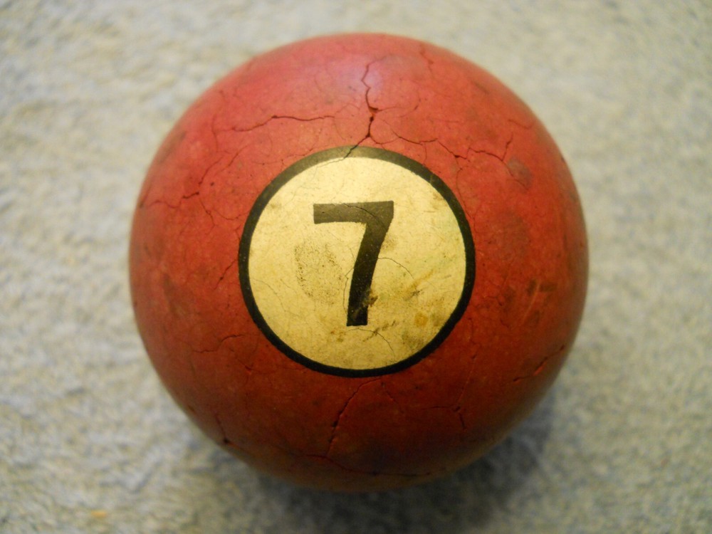 Vintage Clay Billiard Ball- #7