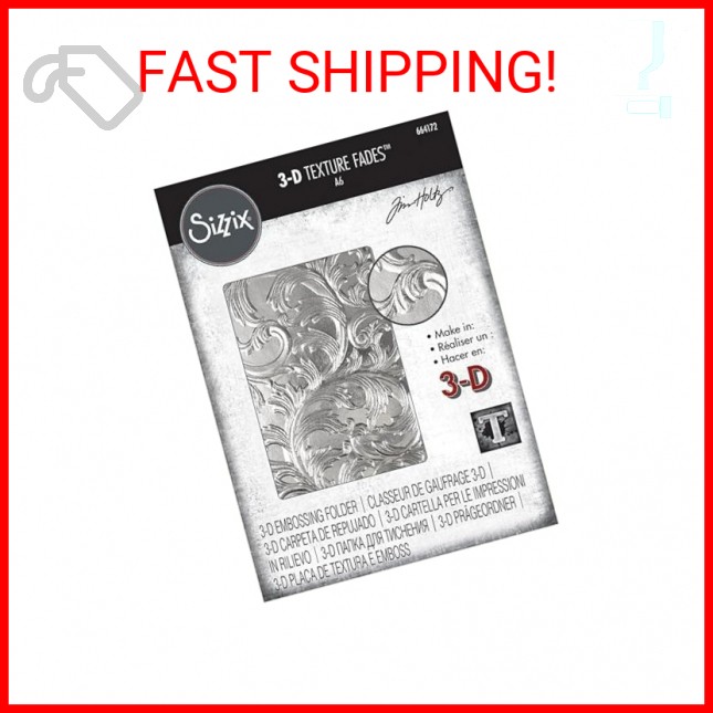 Sizzix 3-D Texture Fades Embossing Folder, Multi Color
