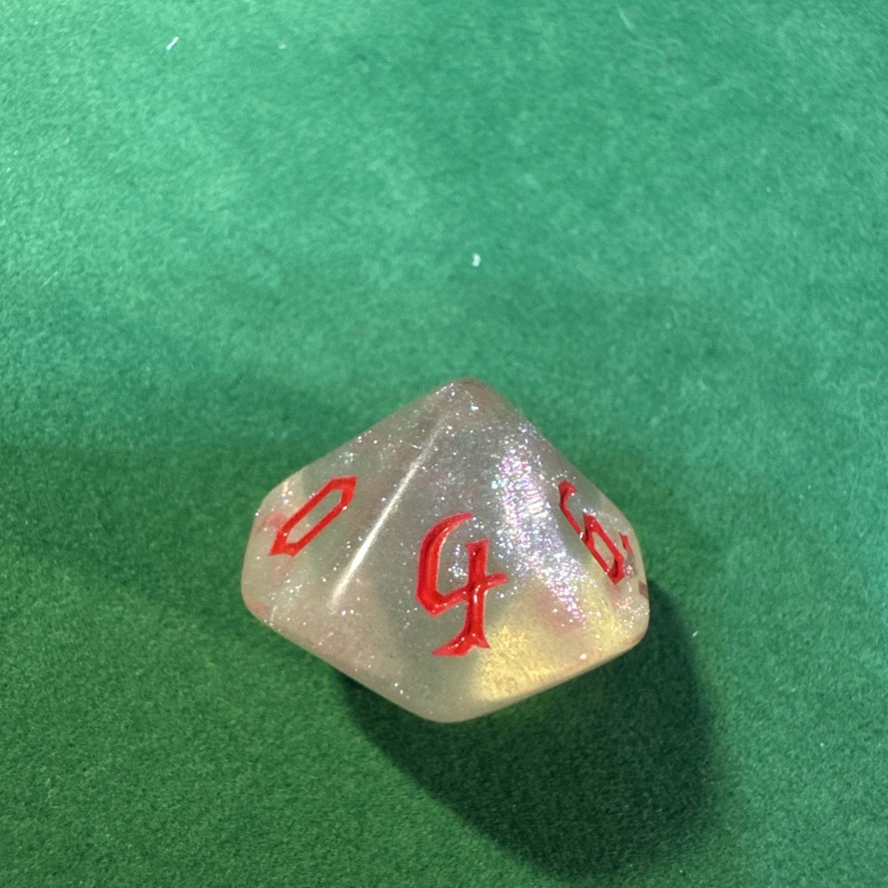 Glitter-Clear Acrylic Dice Set - RPG DND 13