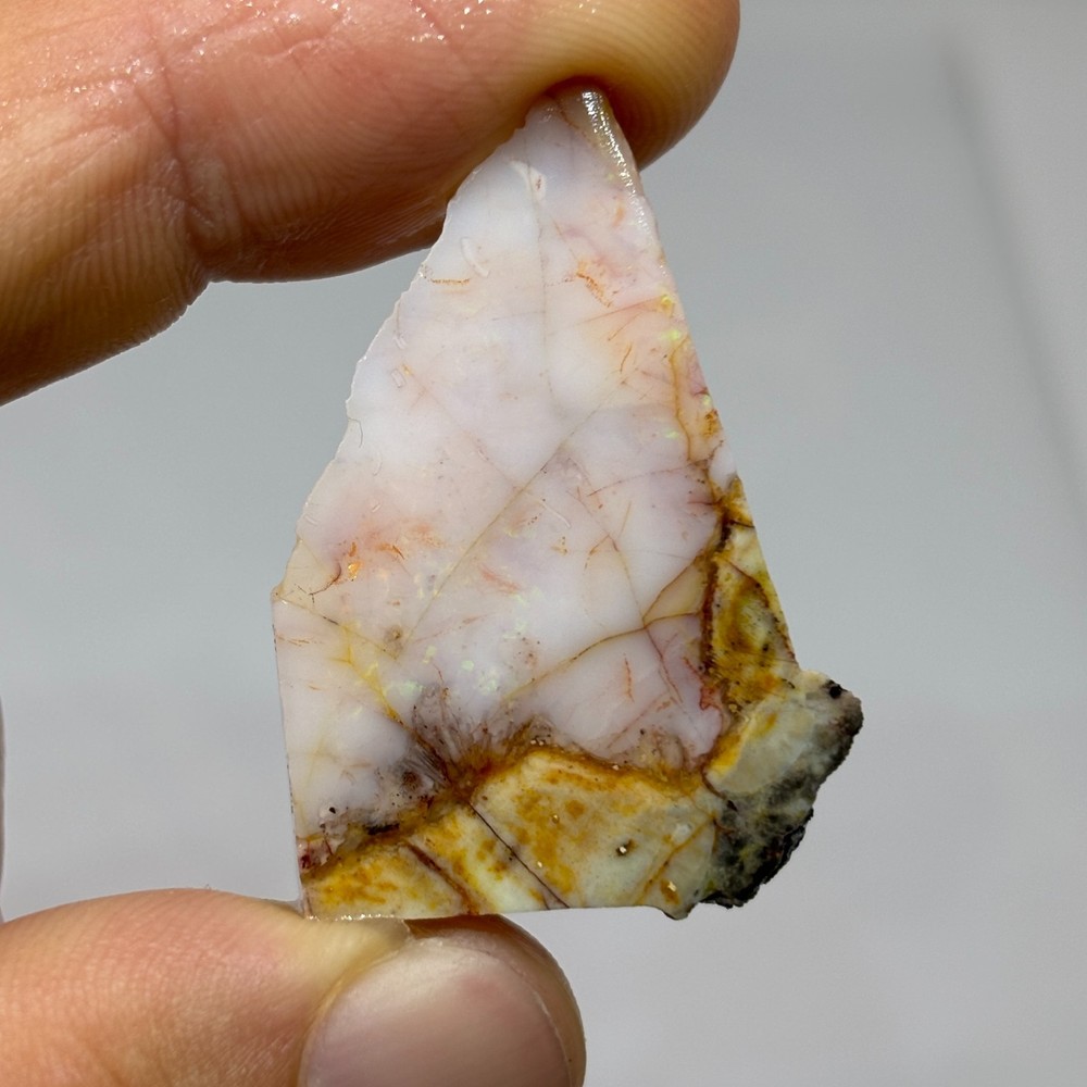 Rubbed Pink Pinfire Spencer Idaho Opal Stone