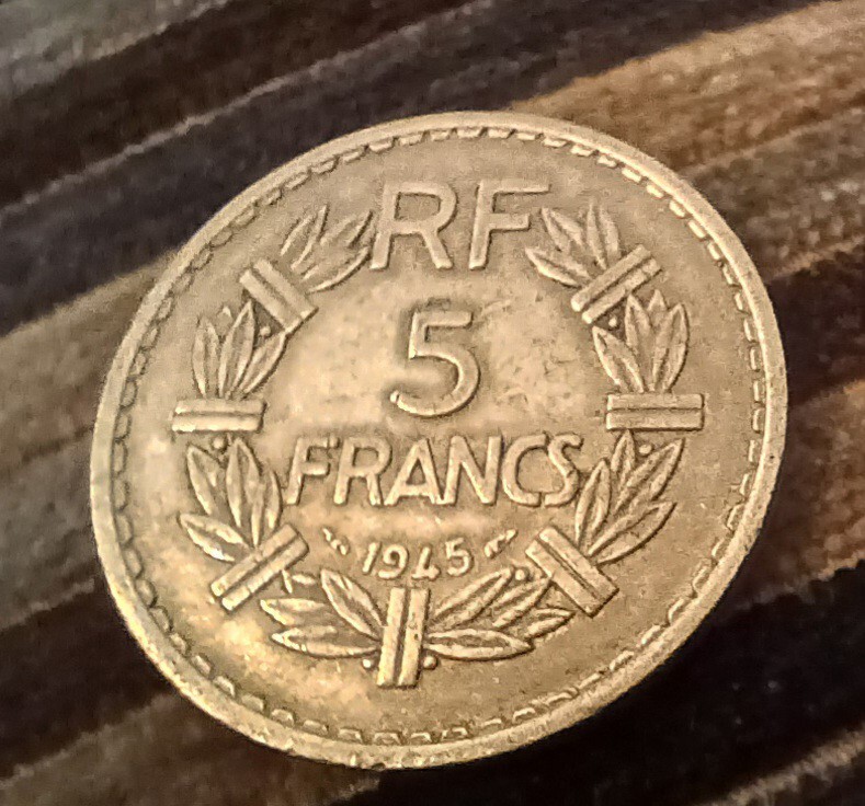 5 FRENCH FRANCS 1945