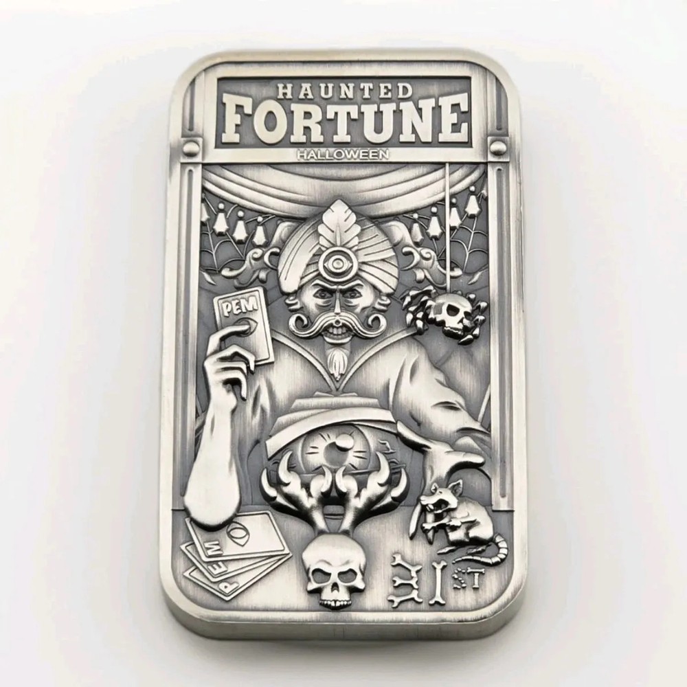 PEM HAUNTED FORTUNE HALLOWEEN 2 OZ AND 1 OZ #RD SILVER BARS