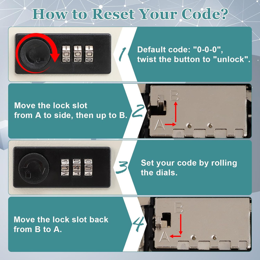 Locking Key Cabinet, 40 Key Storage Lock Box with Code, Key Box Wall Mount with