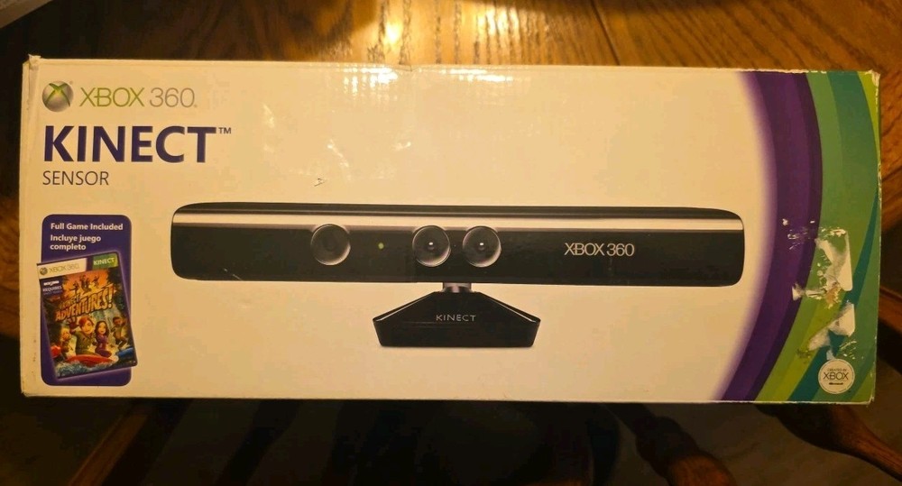 XBOX 360 Kinect Sensor Bundle With Kinect Adventures Games NEW OPEN BOX COMPLETE