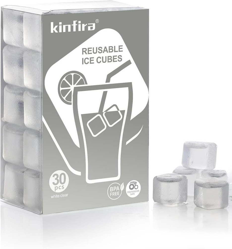 30 PCS Reusable Ice Cubes Drinks Refreezable Plastic Ice Cubes to Cool Drinks
