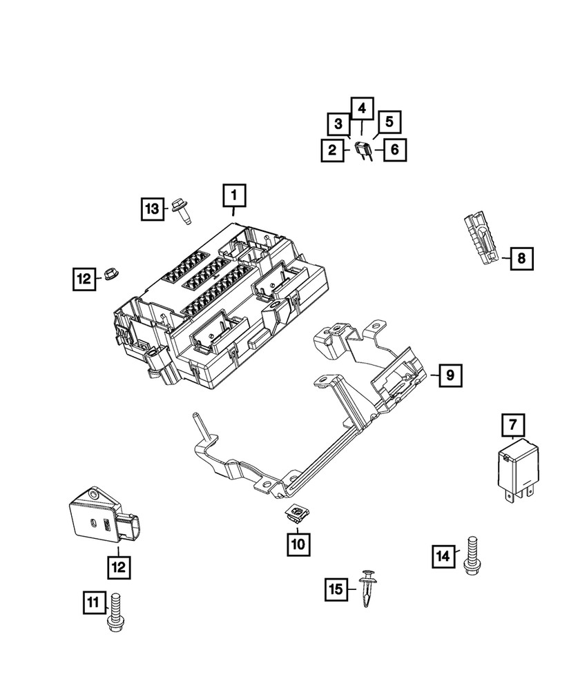 Genuine Mopar Fuse Block Bracket 68515607AA