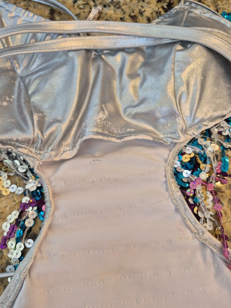 Multi colored sequined dance costume
