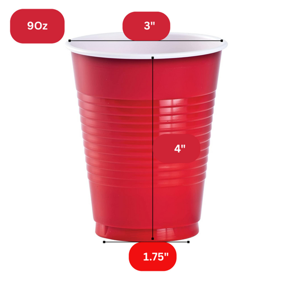 Disposable 9oz Red Plastic Cups: 8CT