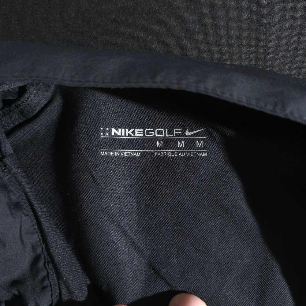 Nike Golf Wind Pullover Jacket Mens Medium Lightweight Black 1/4 Zip Windbreaker