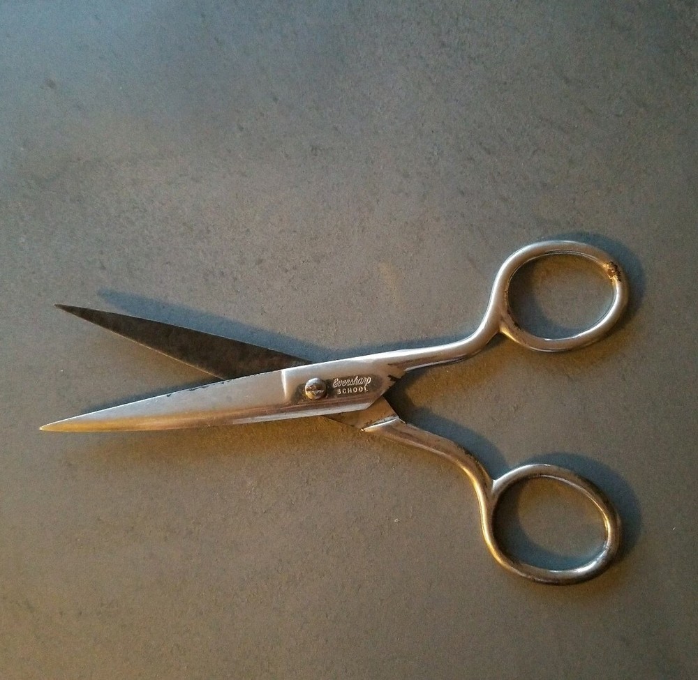 School Craft Scissors, Vintage Eversharp Pointed Ends, Art, Sewing,Scrapbooking