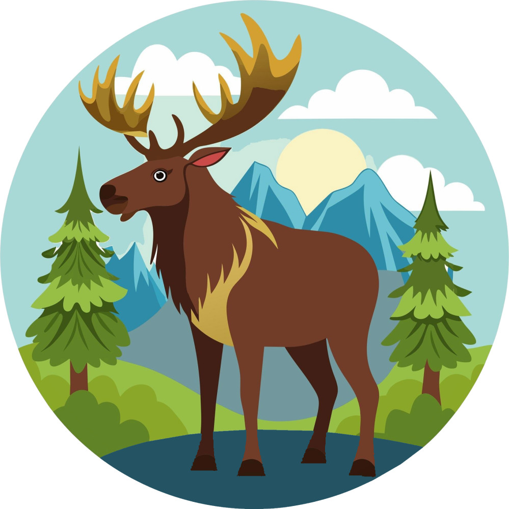 30 Custom Mountain Moose Art Personalized Address Labels