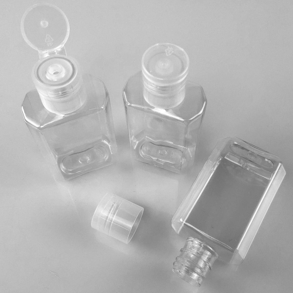 Versatile 60-Pack 2oz Refillable Clear Plastic Bottles for Sanitizer and Shampoo