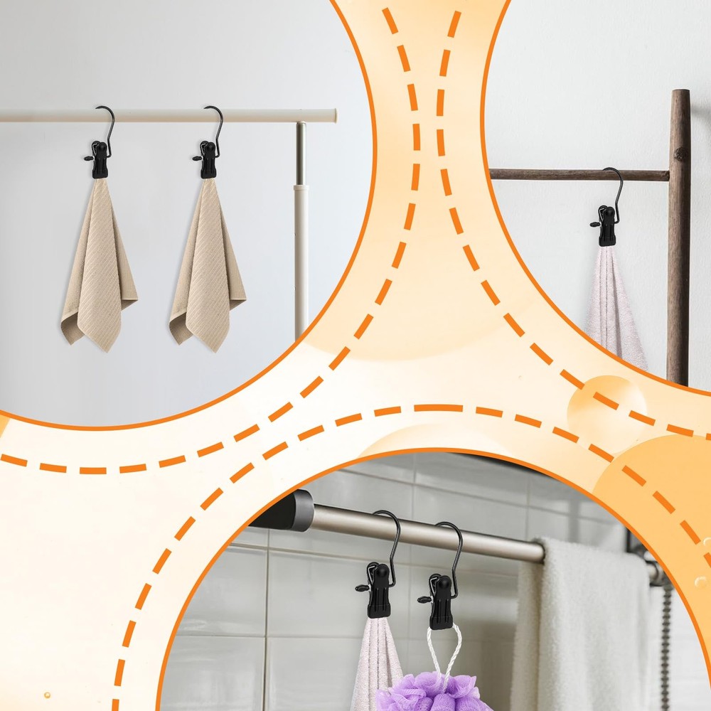 60pcs Hanger Clips Laundry Hanging Hooks Clips Laundry Hook Hangers Boot Hang...