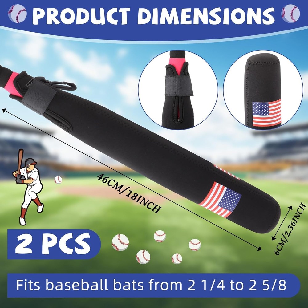 Baseball & Softball Bat Sleeve Warmers - 2 Pack Protector Covers