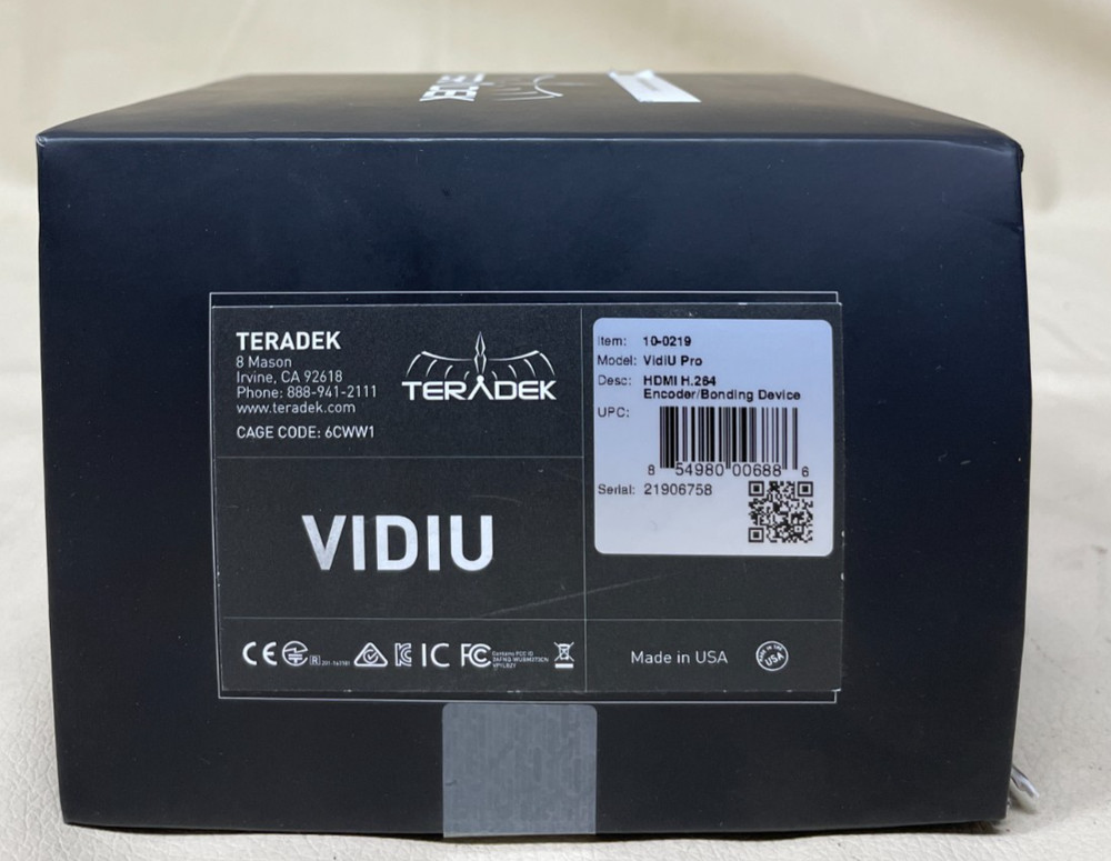 Teradek VidiU Pro Streaming Device H.264 Web Encoder Power Supply Included