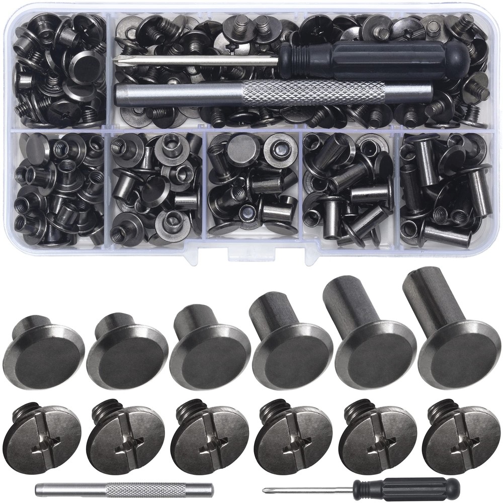 110Sets Chicago Screws Leather Rivets Assorted Screw Rivets Chicago Binding S...
