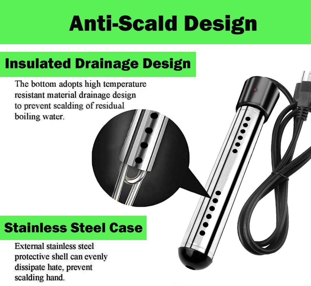 1500W 110V Portable Electric Immersion Bucket Water Heater Hot Tub Bath Warmer