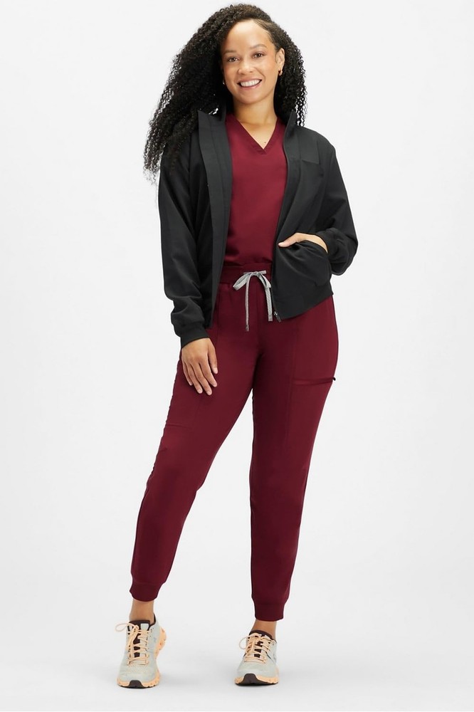 Fabletics Women's Daily 3-Pocket Scrub Jacket - MotionTech, Lightweight, Brea...