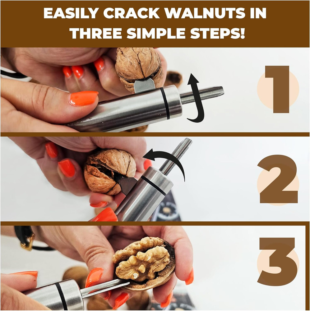 Professional Stainless Steel Walnut and Macadamia Nut Cracker Tool