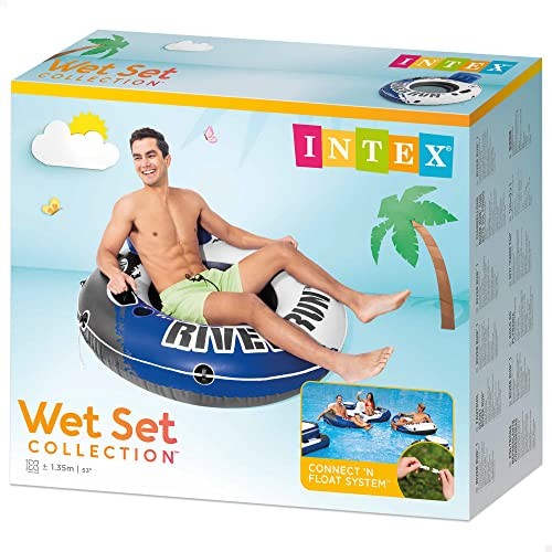 58825EP Inflatable Floating Lounge: Comfortable Backrest – Blue River Run 1