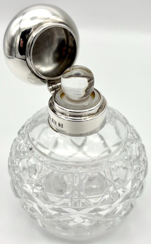 Sterling Silver Mounted Globe Scent Bottle by MMH – 1996