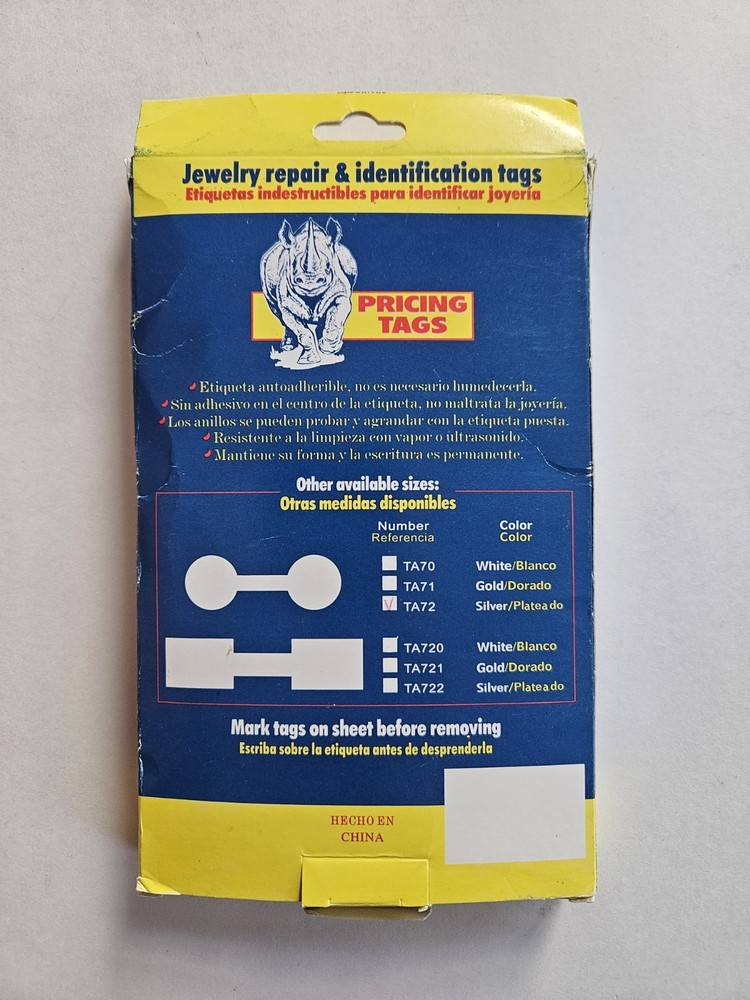 1000 Tyvek Silver Jewelry Pricing Tags