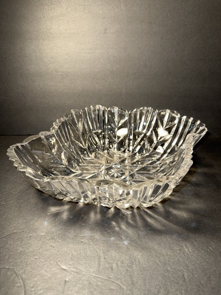Ornate Glass Serving Bowl 11"