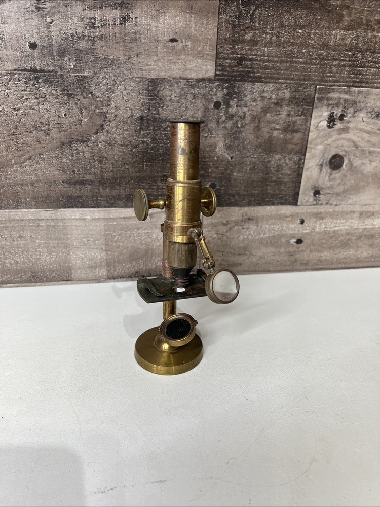 Antique Brass Mini Microscope - Seems To Be Fully Functional!