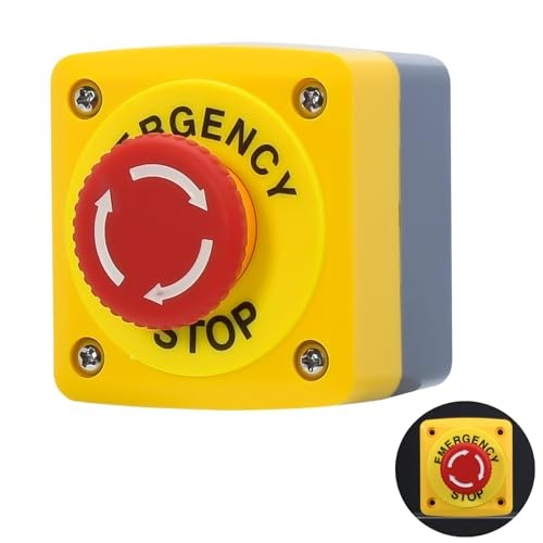 Emergency Stop Button Switch E-Stop Momentary Shut Off Red PushButton Switches