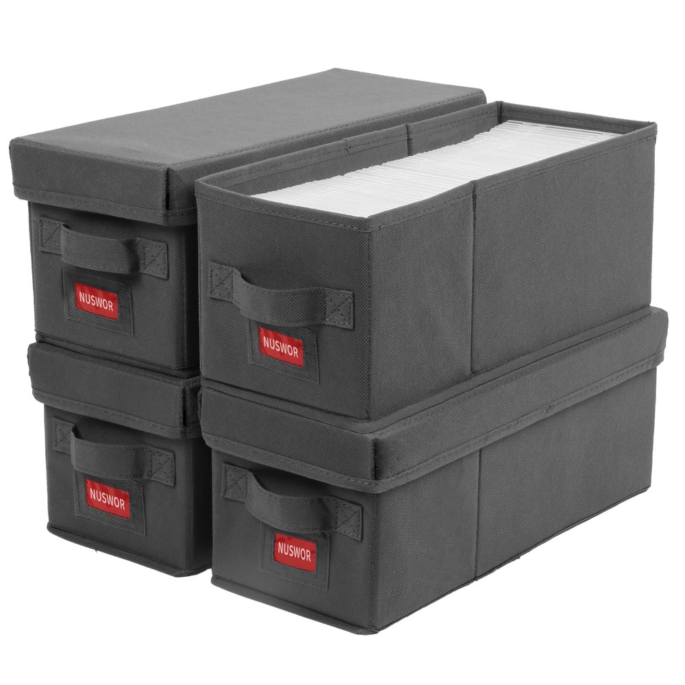 Premium CD Storage Box | Stackable CD Organizer Box with Lid | Holds 140 Jewe...
